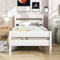 White Twin Wood Bed Frame with Headboard & Footboard Y41076