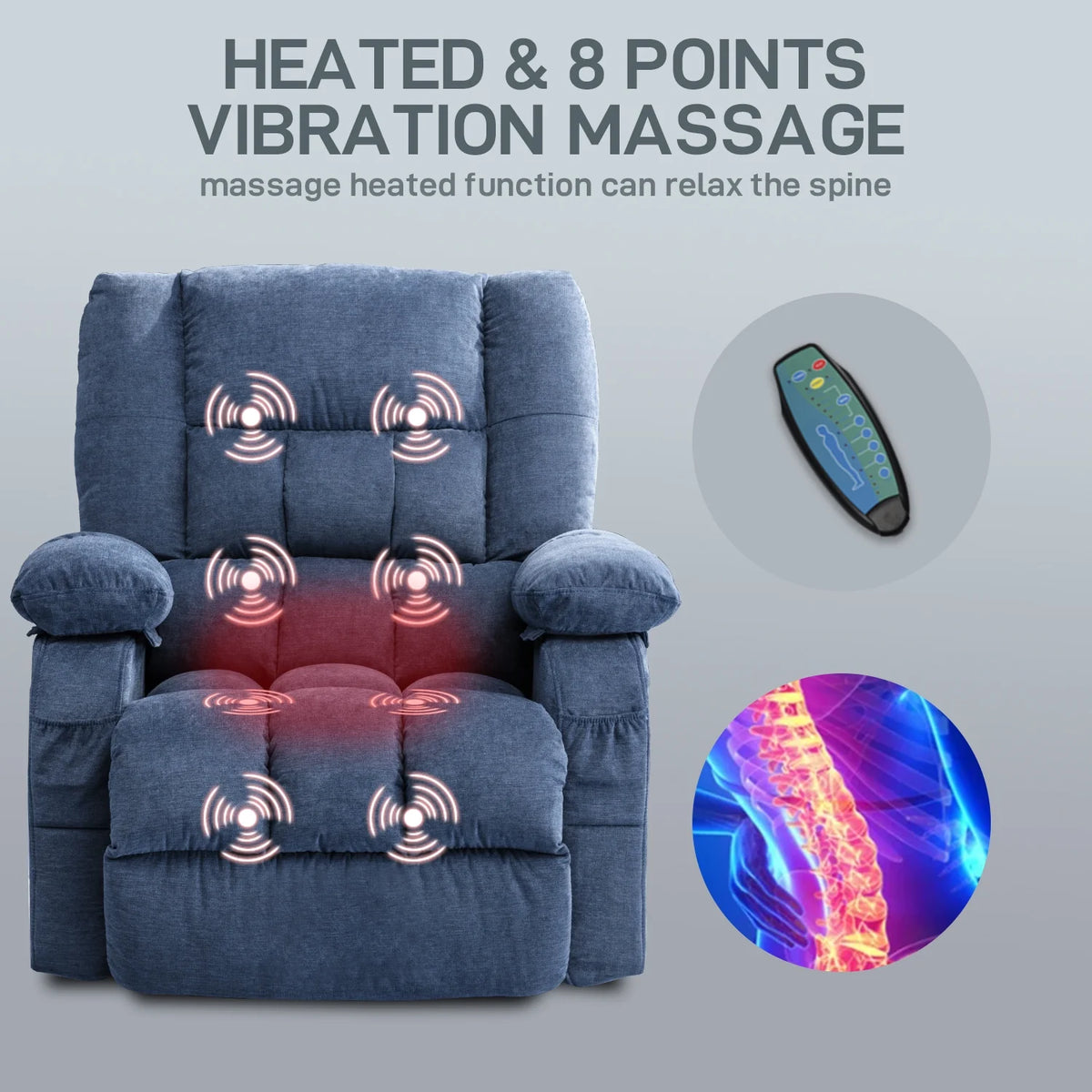 Brown Power Lift Recliner Chair with Heat and Massage U7406