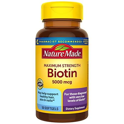 Biotin 5000 mcg Dietary Supplement 120 Softgels N27117