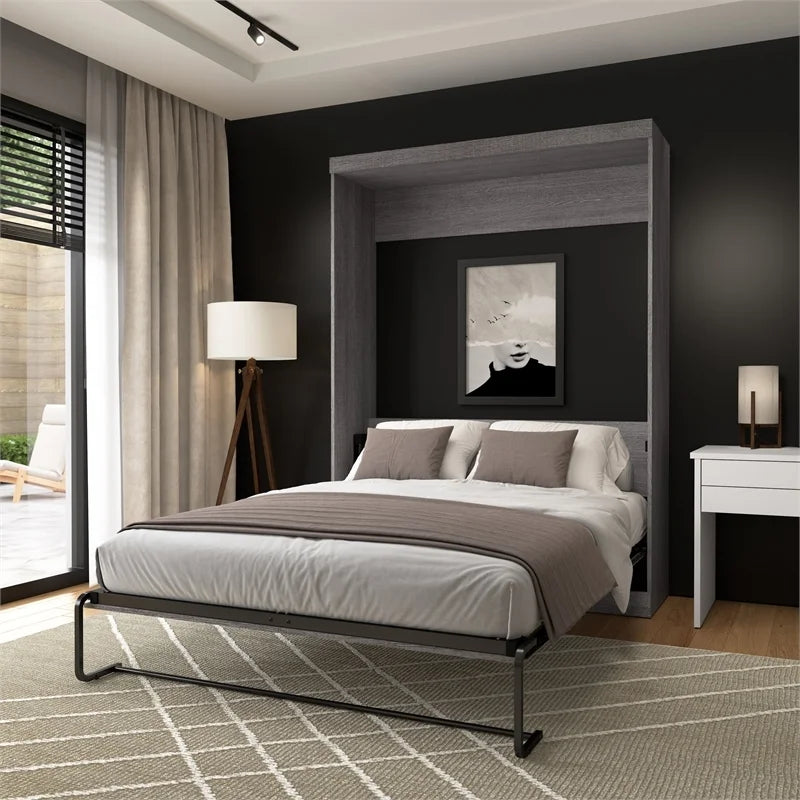 Queen Wall Bed in Bark Gray B700691