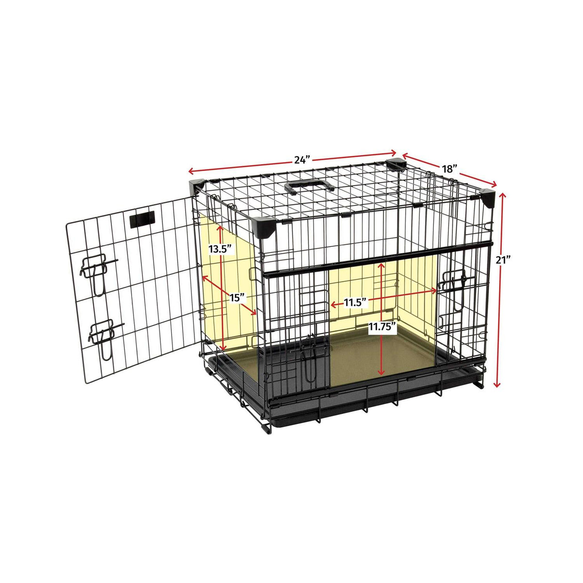 Sliding Double Door Dog Crate X218