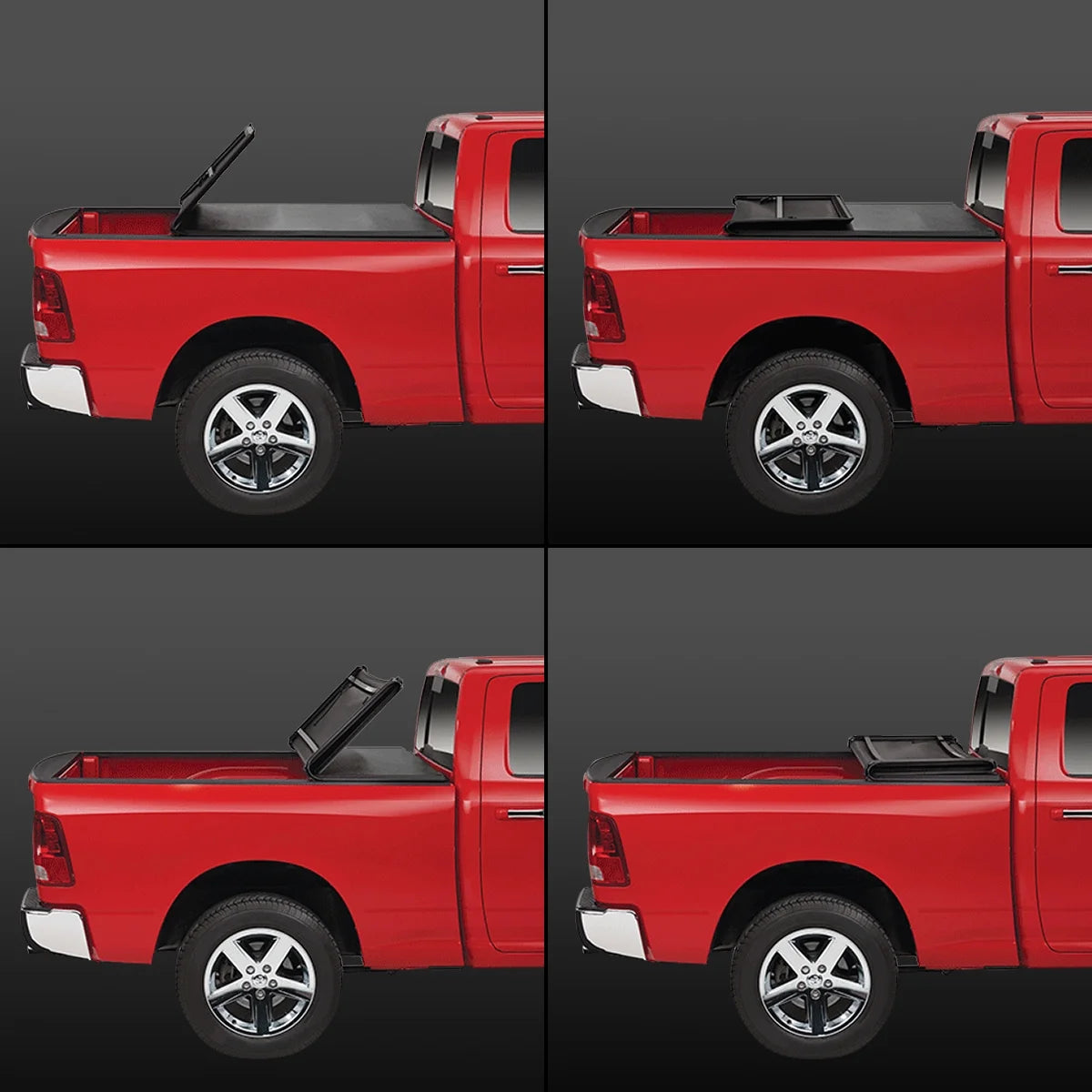 Adjustable Tri-Fold Soft Top Tonneau Cover D744