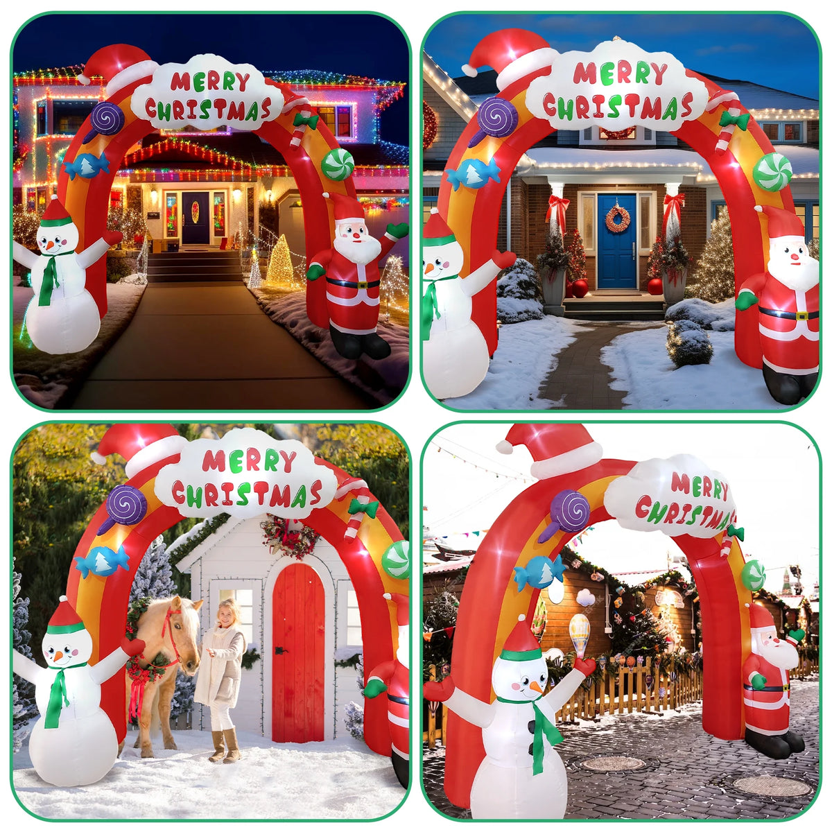 Christmas Inflatable Arch with Santa Claus And Snowman Z573