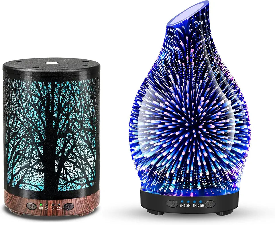 120 ML Metal Tree Diffuser + 120 ML 3D Fireworks Glass Diffuser W95461