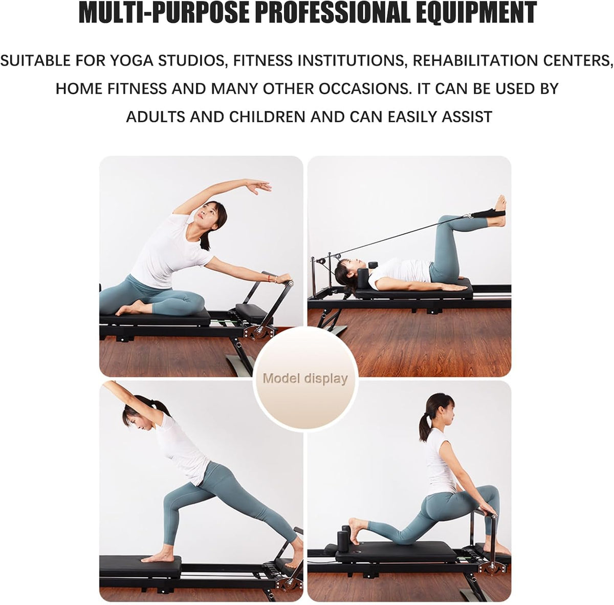 Foldable Pilates Reformer with Dual Resistance Springs and Cords G545