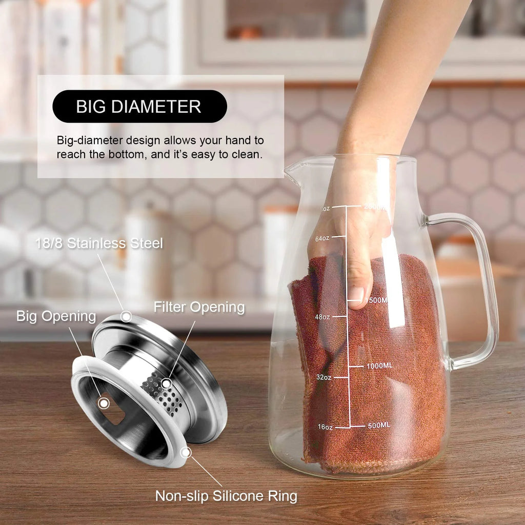 68oz Glass Pitcher with Lid U66863