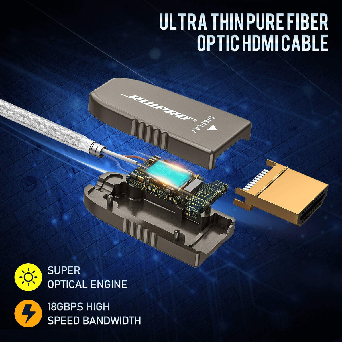 Ultra Thin Fiber Optic HDMI Cable 6ft 4K 60Hz R68048