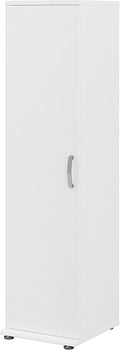 Tall Narrow Storage Cabinet with Door and Shelves, White V4939