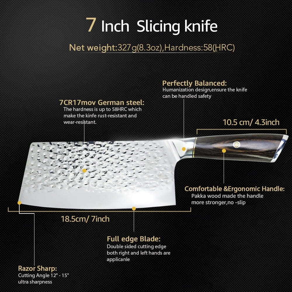 7 Inch High Carbon Stainless Steel Cleaver Knife T57660