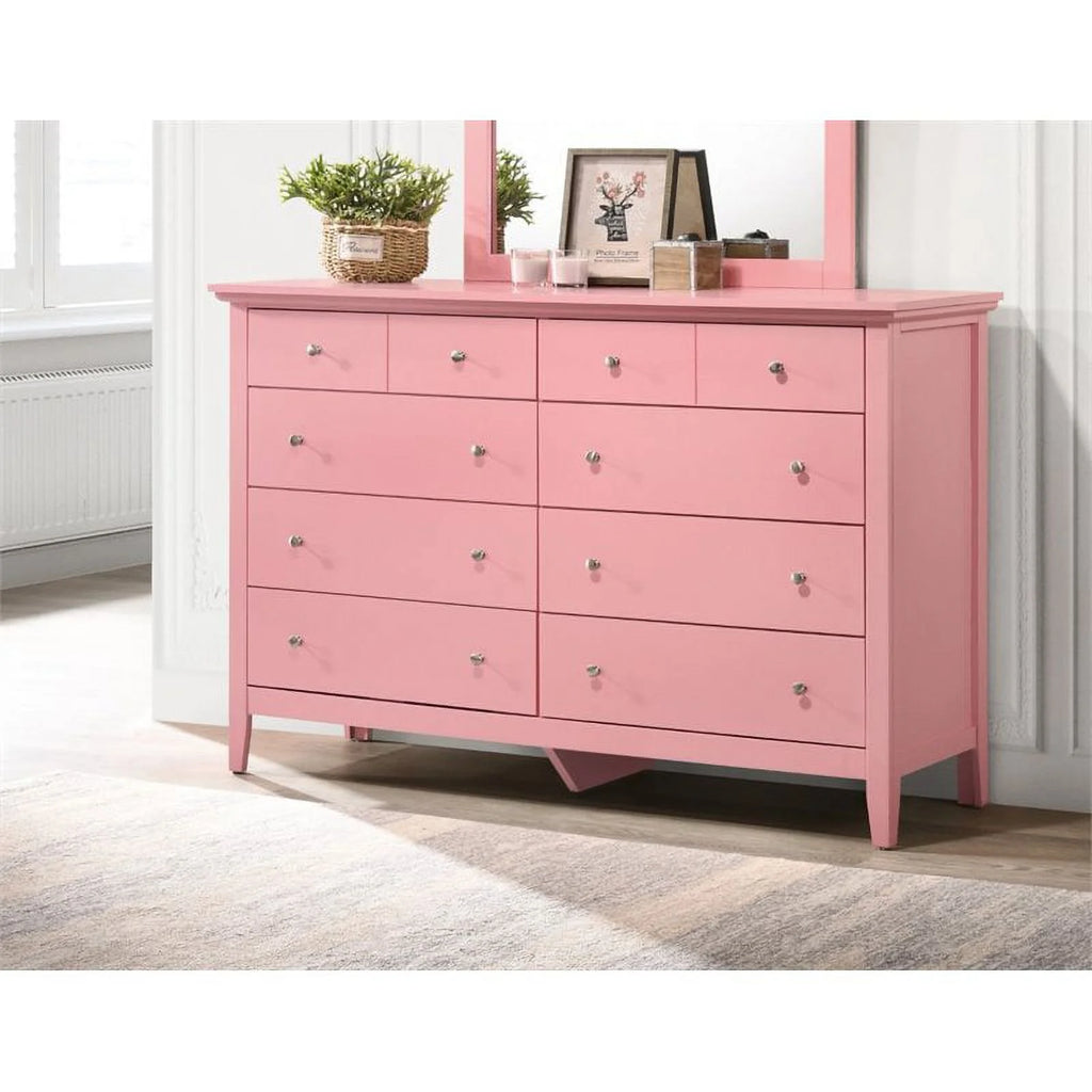 Pink 3-Piece Dresser TV Stand and Nightstand Set L703
