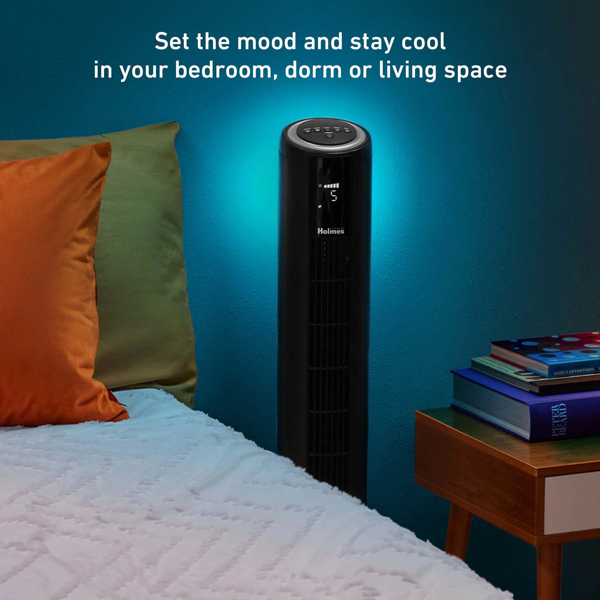 42 Oscillating Digital Tower Fan with Remote Control, Black C882