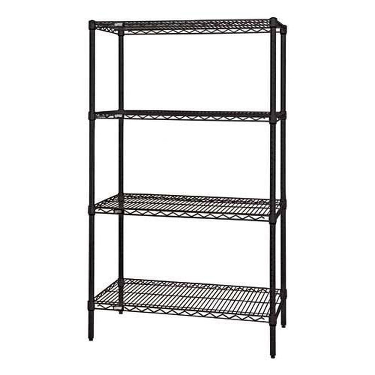 Black 4-Shelf Wire Shelving Starter Units C54882