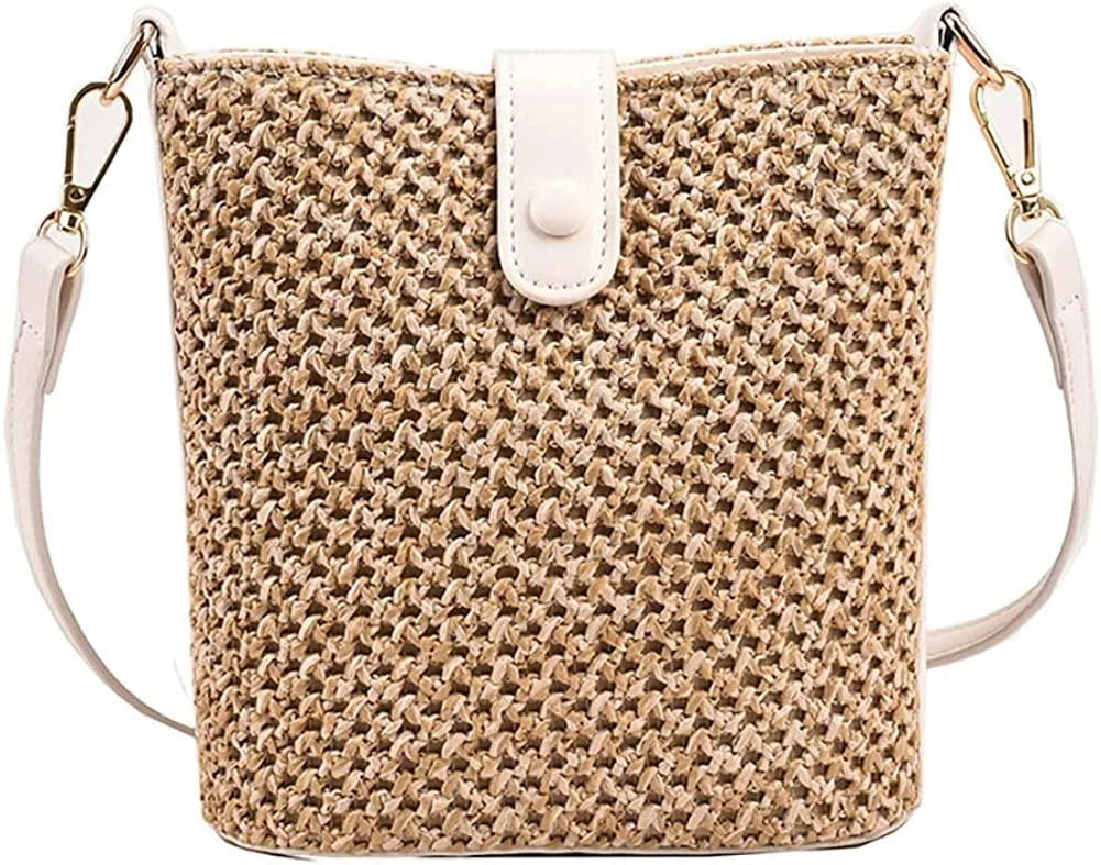 Straw Beach Bag Handwoven Crossbody Bag F672039