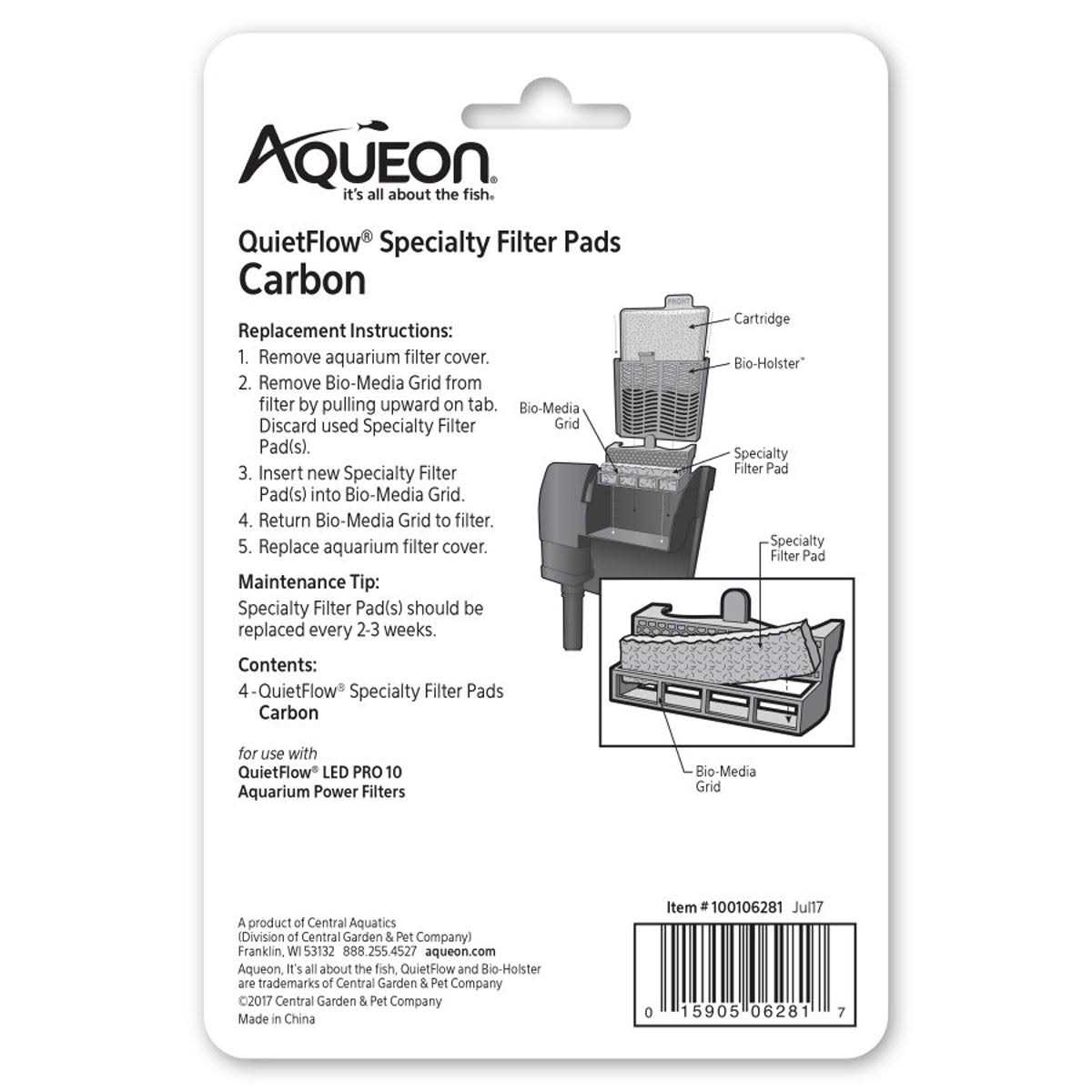 Carbon 10 Filter Pads O32974