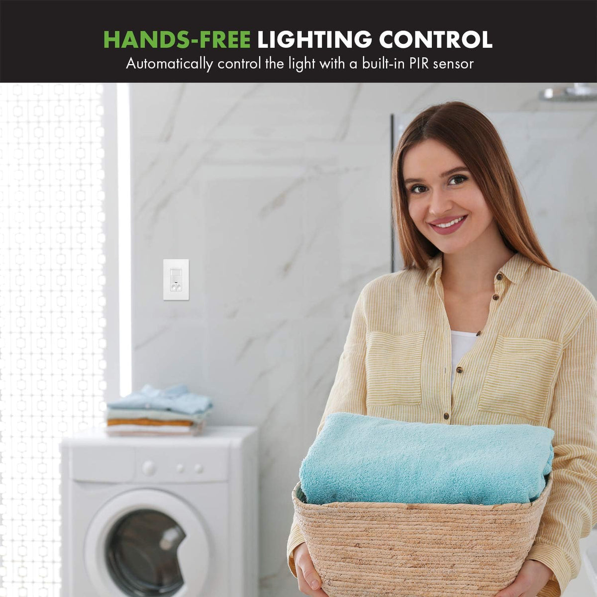 White Dual Load Motion Sensor Switch, 5A, Single Pole H410