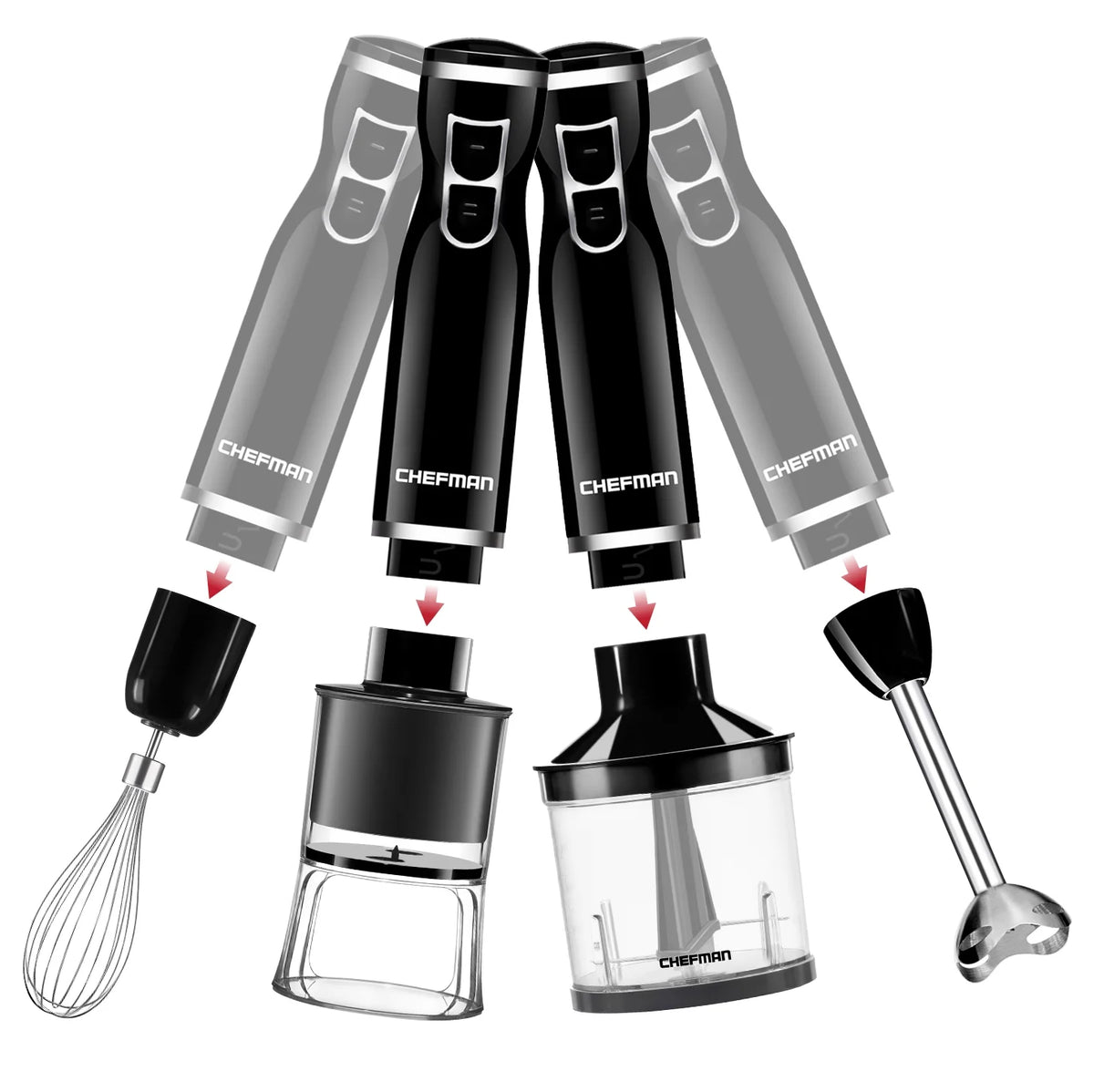 6-in-1 Electric Spiralizer & Immersion Blender, Black E387420