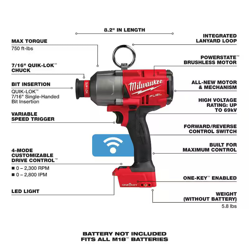 18V Lithium-Ion Brushless Cordless High Torque Impact Wrench A631883