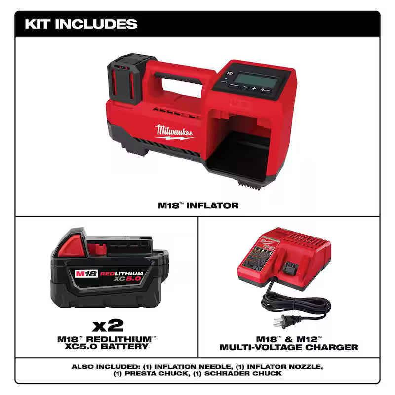 18-Volt Lithium-Ion Cordless Inflator with 5.0ah and Charger O750675