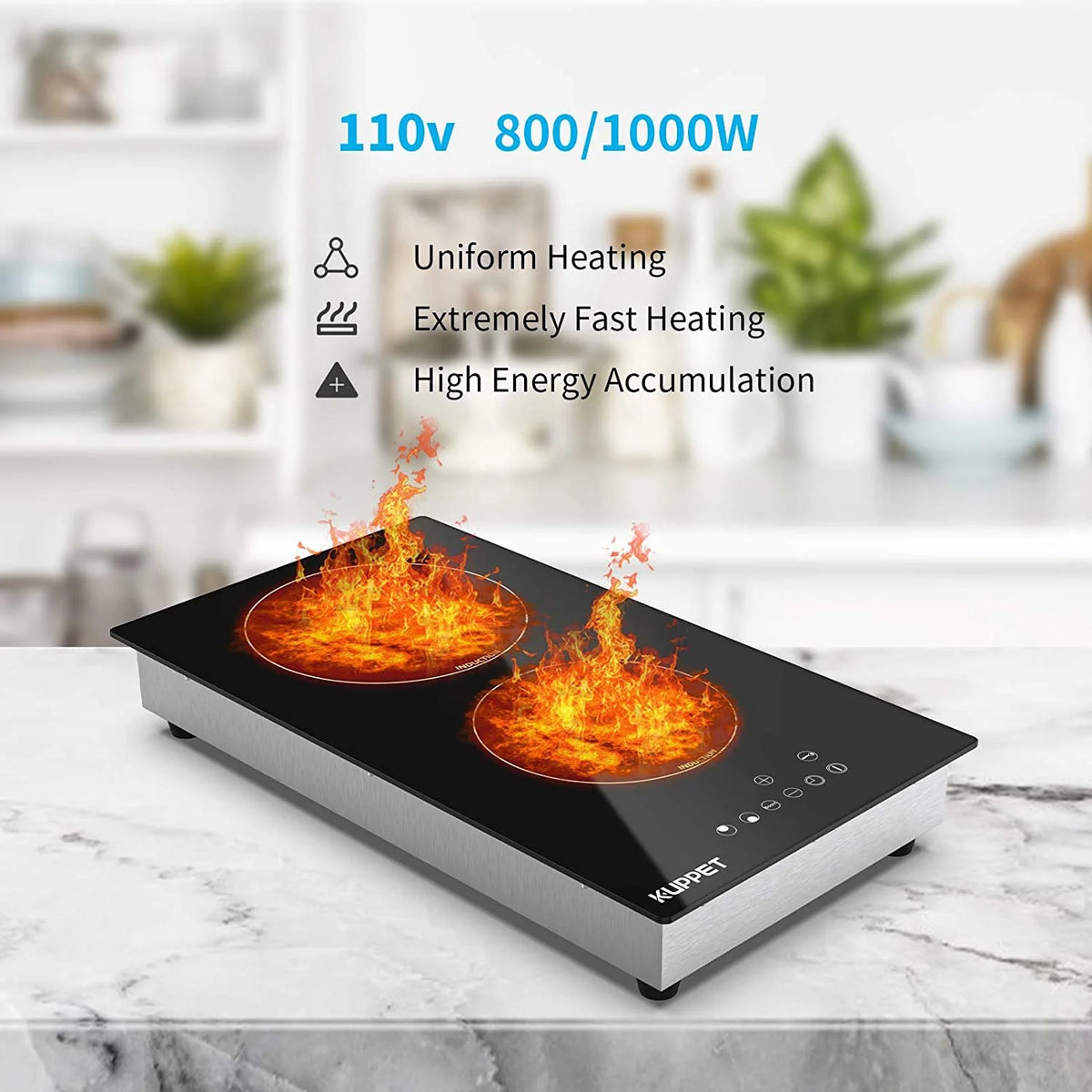 12 Inch 2 Burner Induction Cooktop with 9 Heat Setting L55739