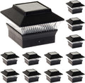12 Pack Black Solar Powered LED Post Cap Light B15902