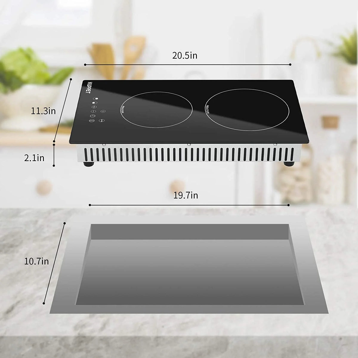 12 Inch 2 Burner Induction Cooktop with 9 Heat Setting L55739