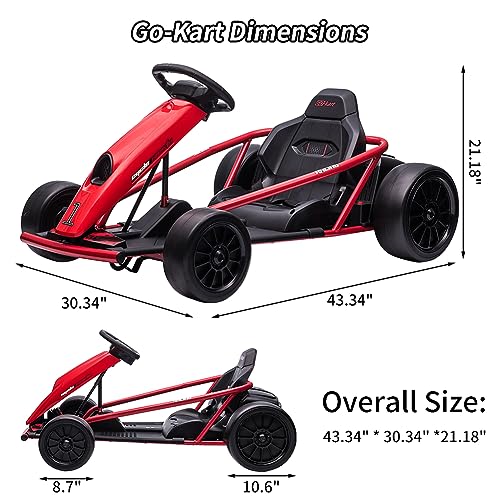 24V Kids Go Kart 300W*2 Motors 9Ah Battery 8.1MPH Ride On Toy B50966