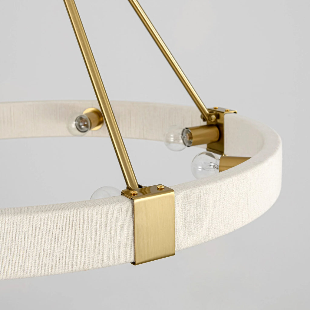 8-Light Dimmable Fabric Ring Chandelier Y30676