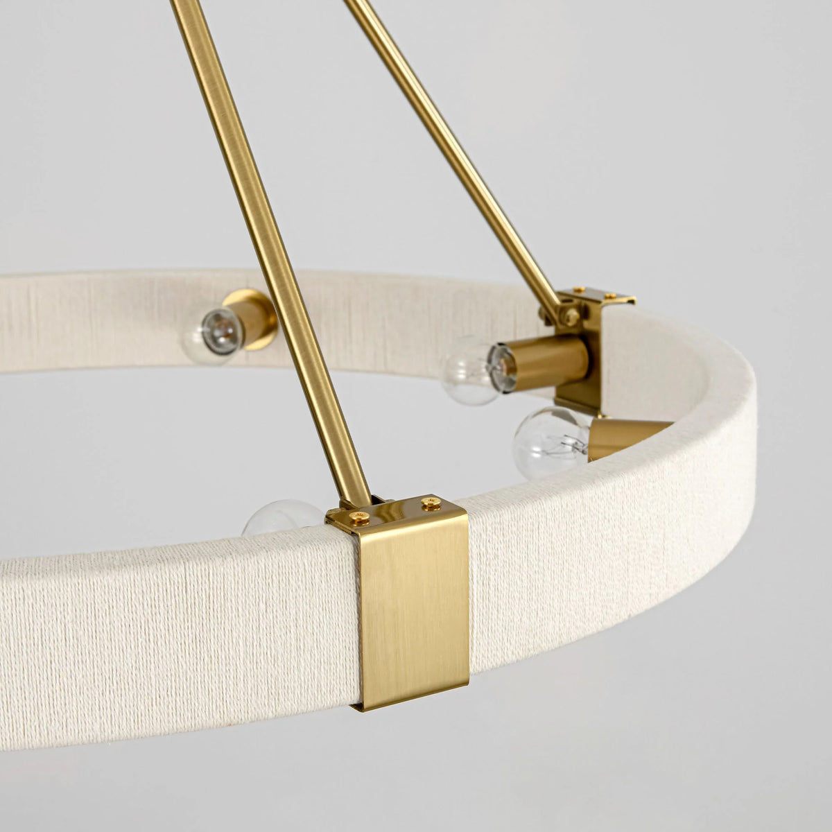 8-Light Dimmable Fabric Ring Chandelier Y30676