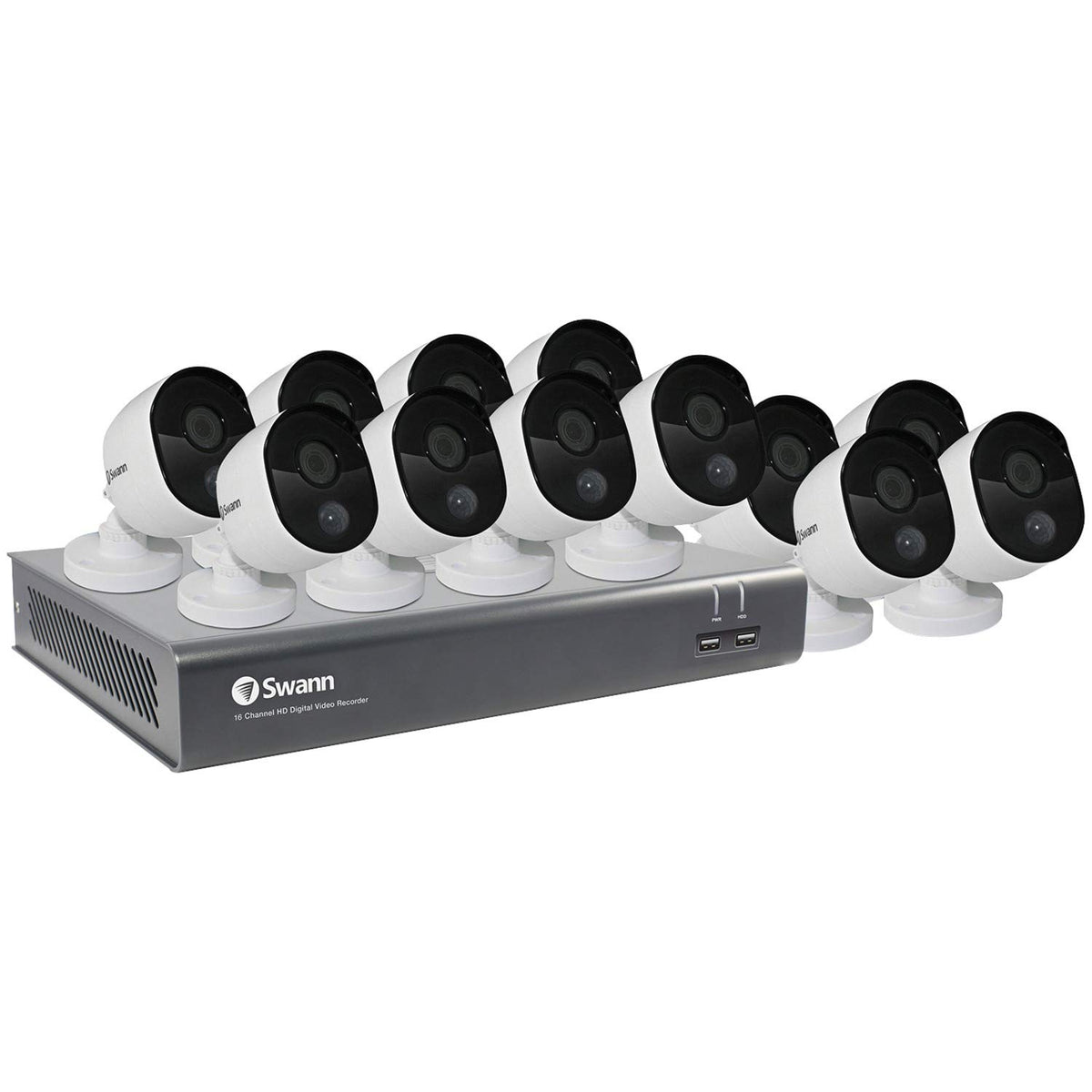 16 Channel 12 Bullet Camera 1080p HD Wired Security Camera System C599445