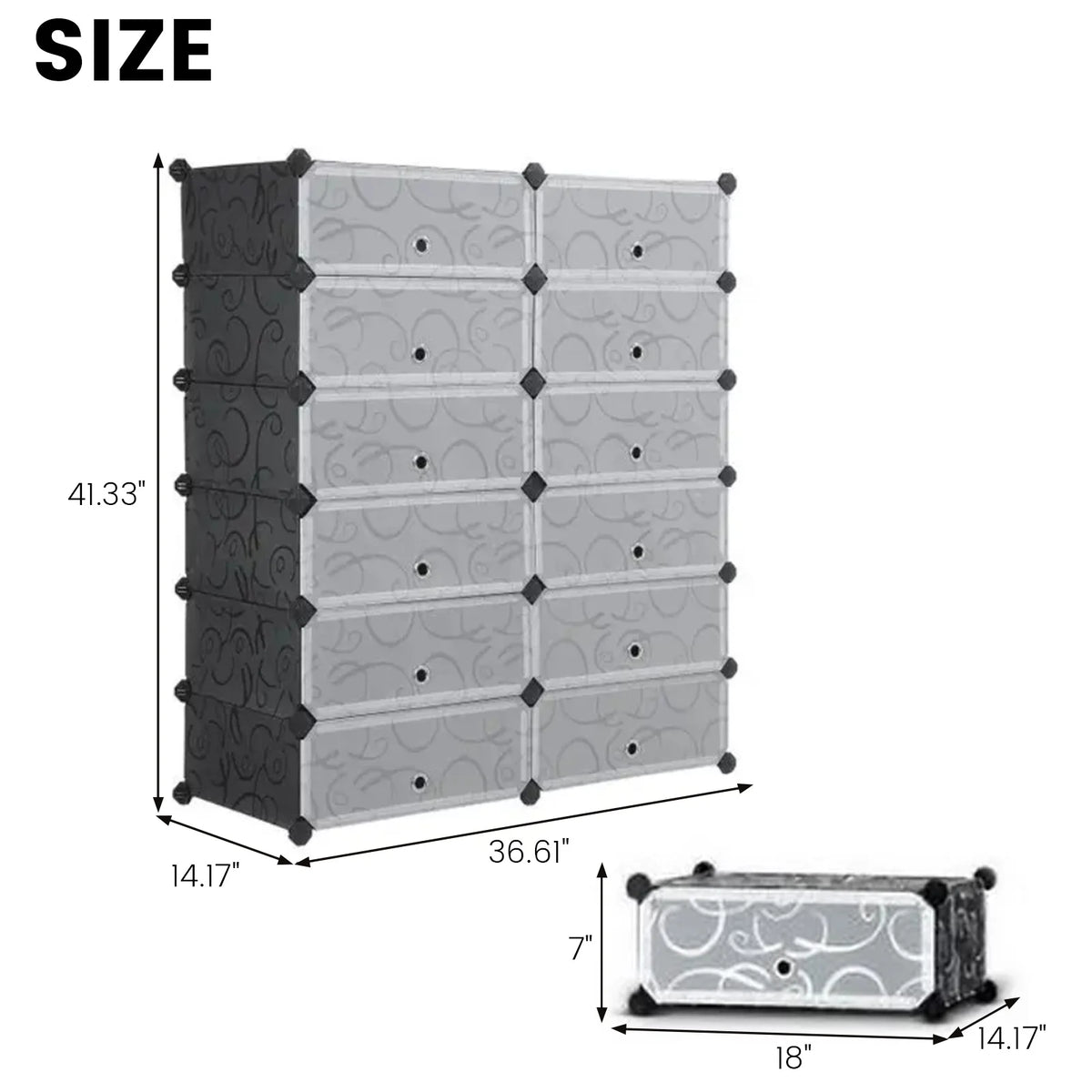 12 Cubic 6-Tier Shoe Rack Shelf Cabinet Storage Closet Organizer S2011