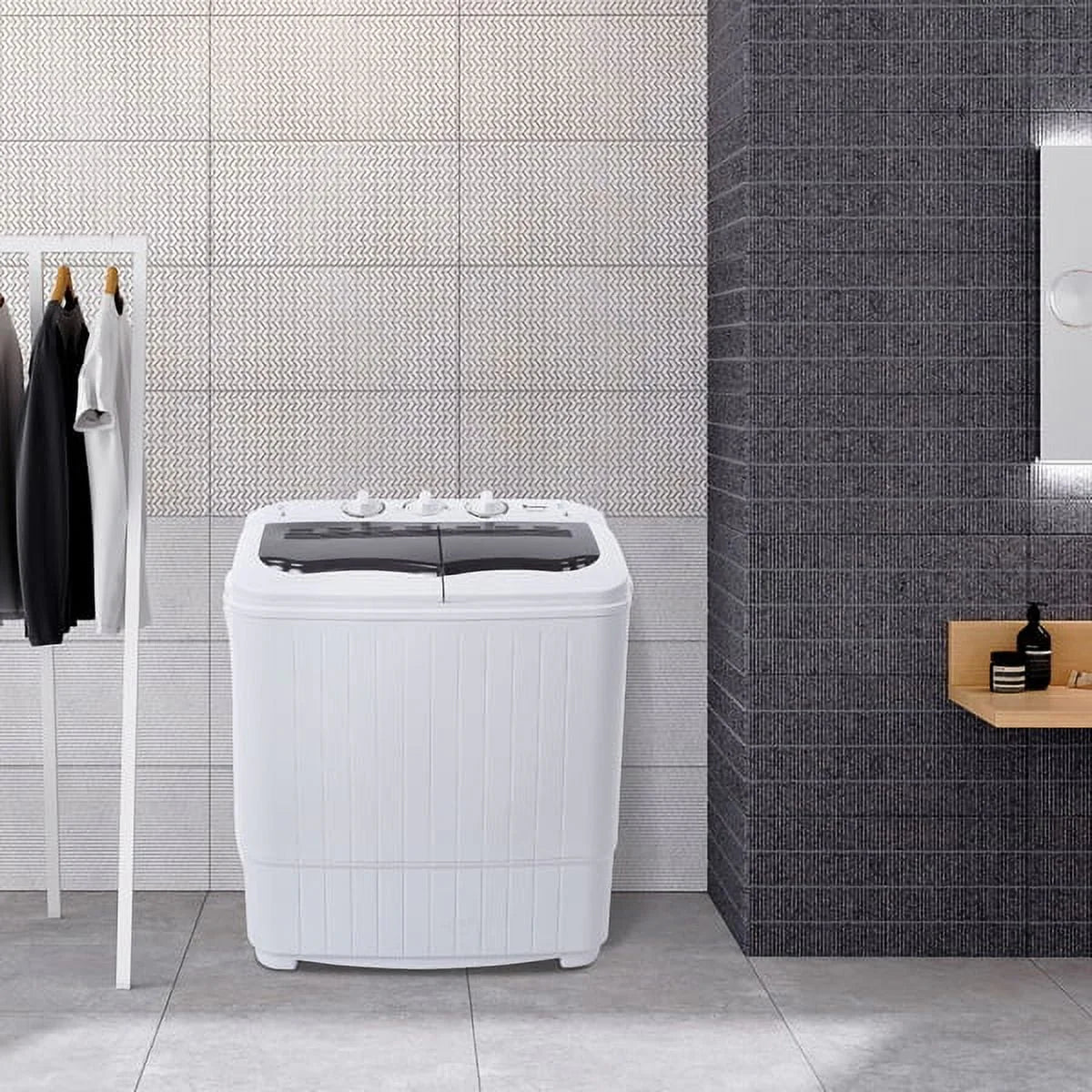 Portable 14.3lbs Washing Machine with Drain Pump P9632