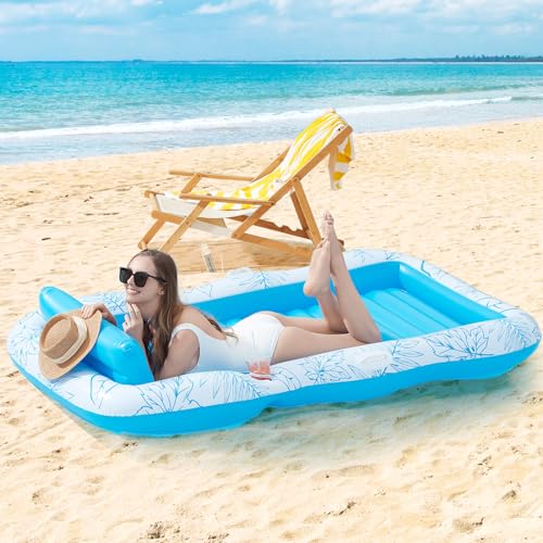 Inflatable Adult Pool Lounger Float with Drink Holder U2506