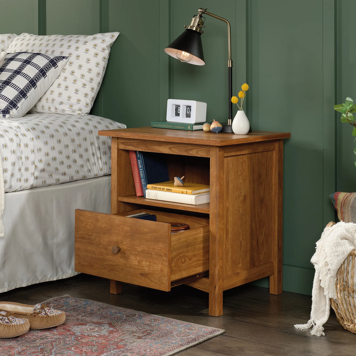 Cherry Finish Nightstand with Drawer S252887