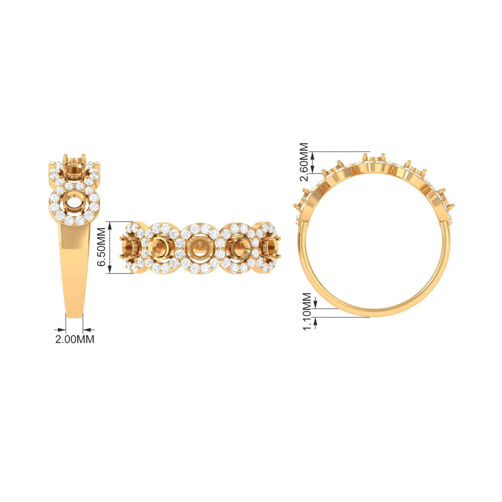14K Yellow Gold Half Eternity Ring with London Blue Topaz and Diamond E80178