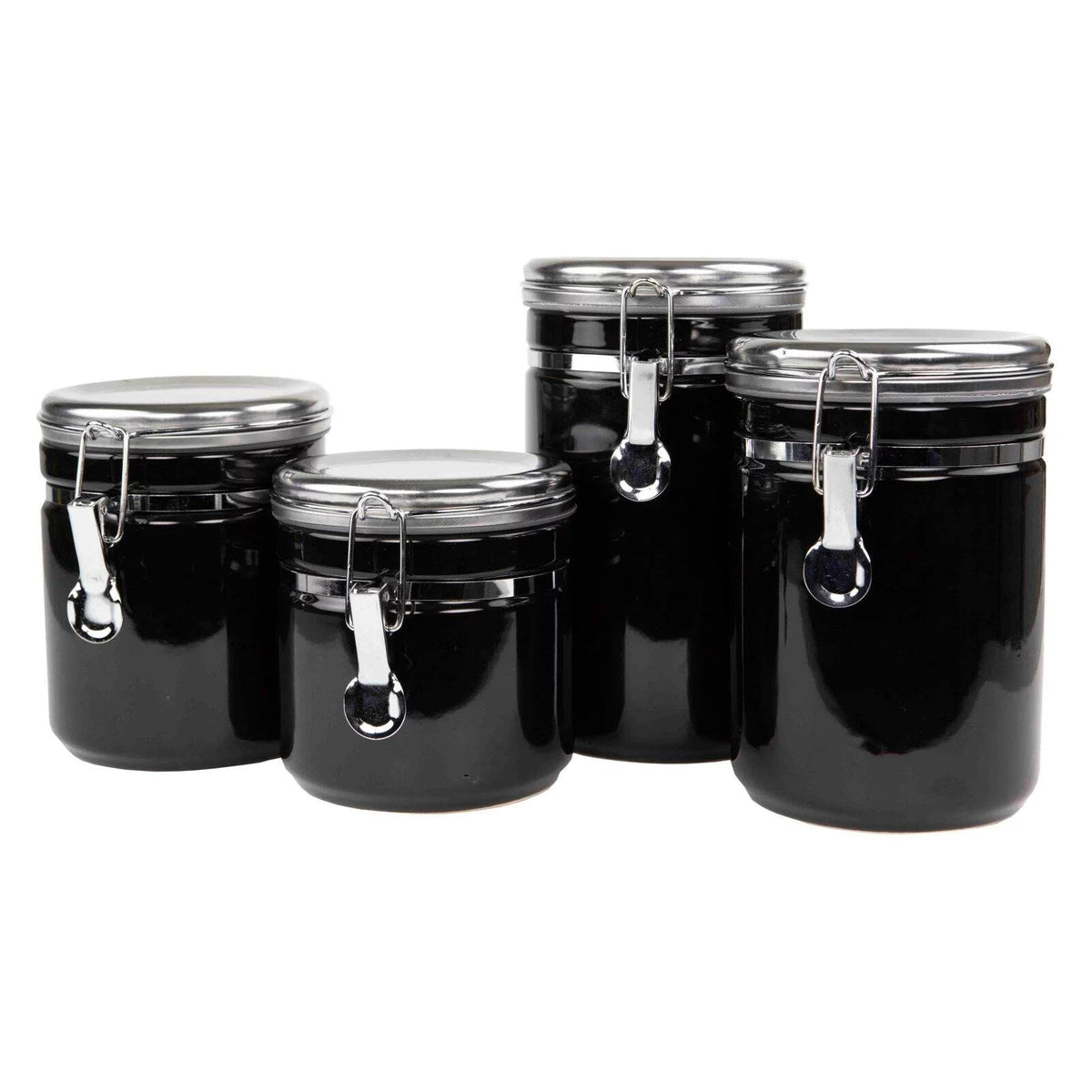 4 Piece Canister Set with Stainless Steel Tops N9559