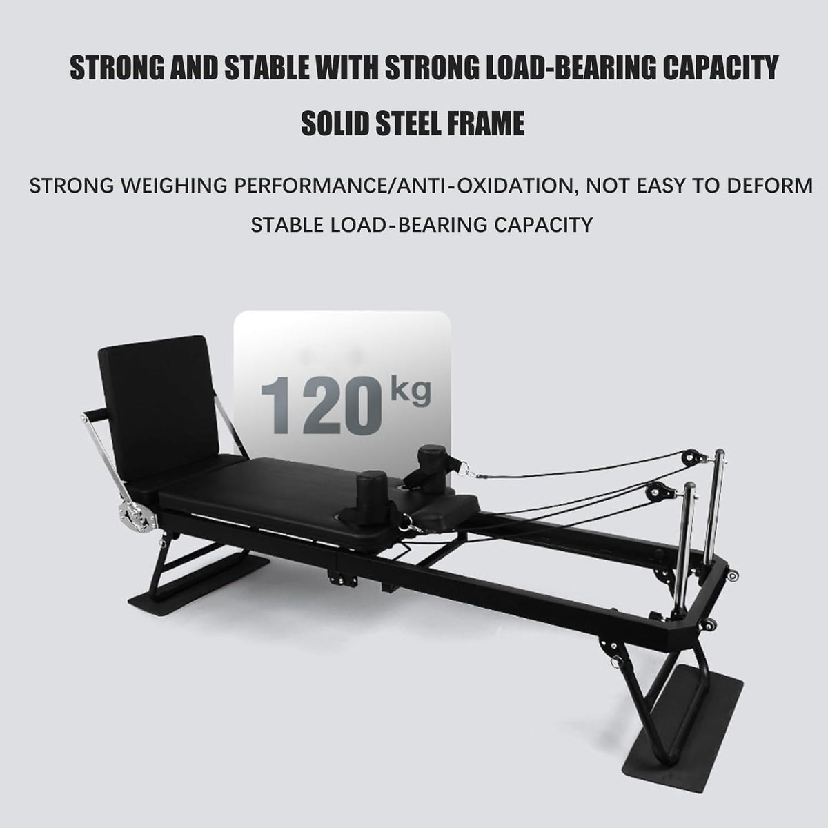 Foldable Pilates Reformer with Dual Resistance Springs and Cords G545