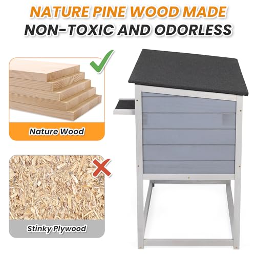 Weatherproof Insulated Outdoor Cat House with PVC Curtain G35158