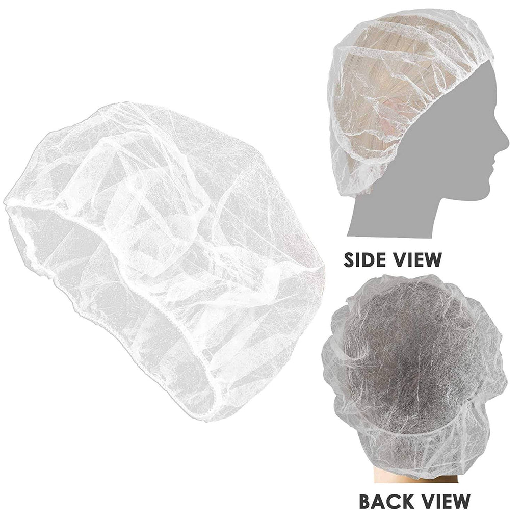 White Bouffant Cap Hair Net 24 inch 100 Pcs U4292