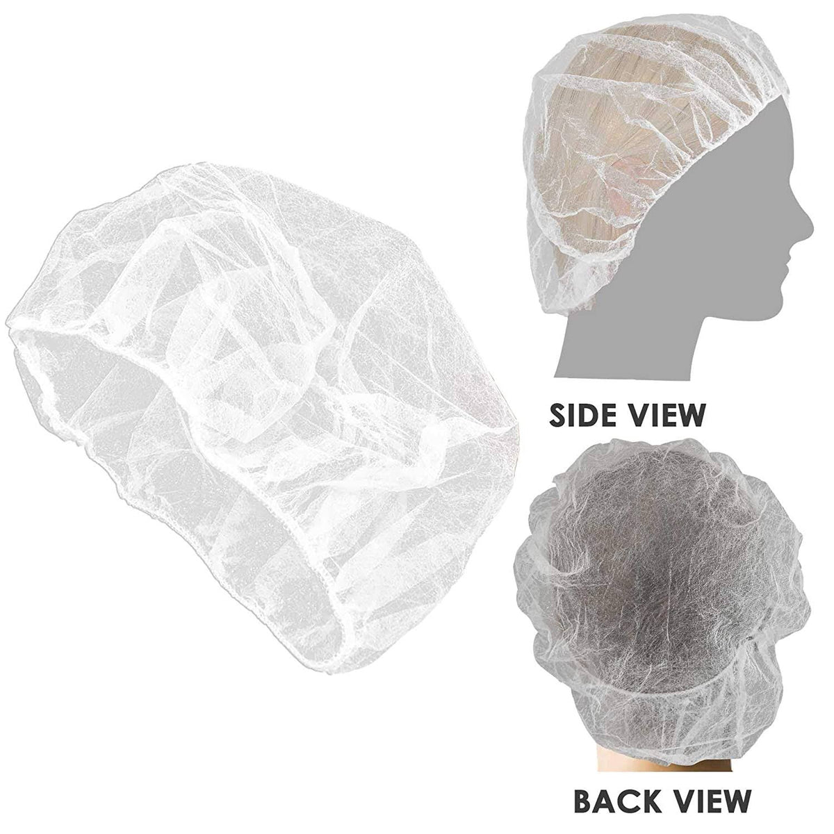White Bouffant Cap Hair Net 24 inch 100 Pcs U4292