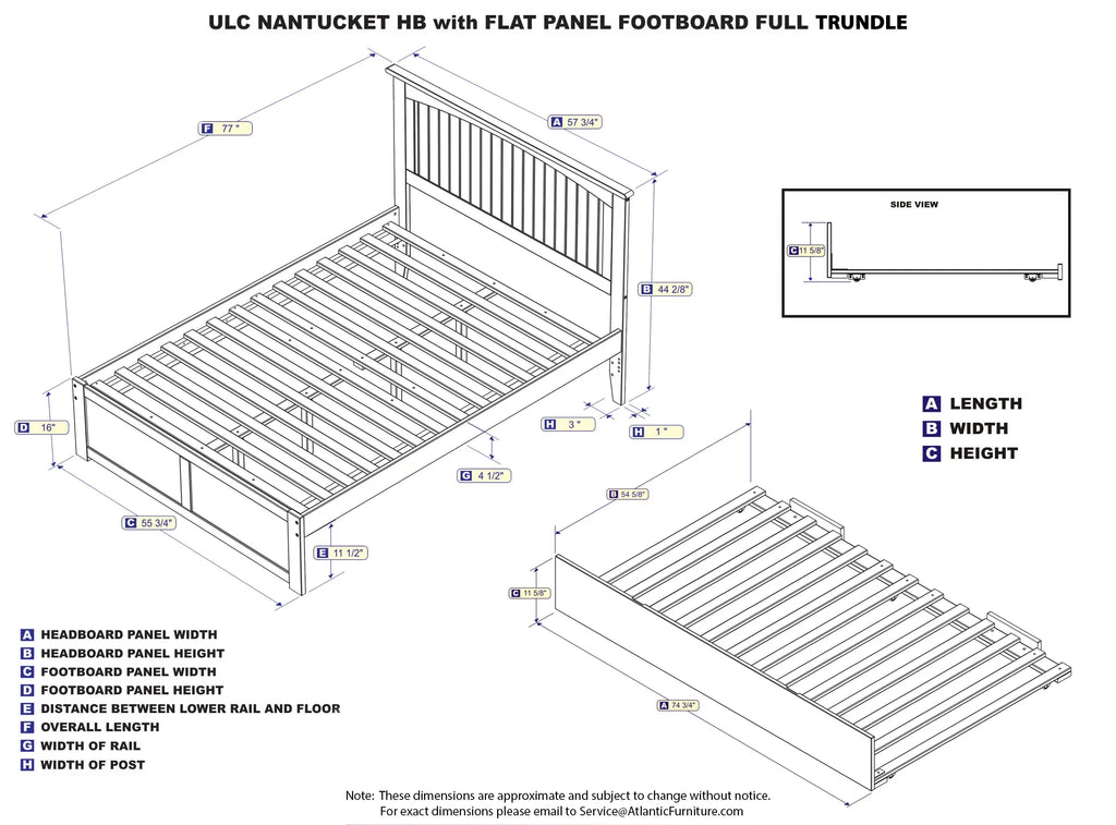 Grey Full Platform Bed with Trundle Bed J9241