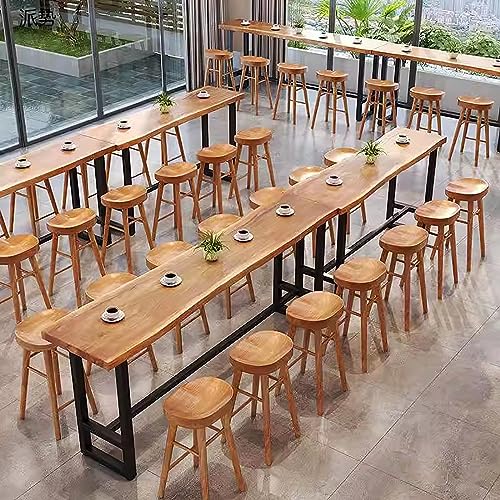 Natural Solid Wood Bar Table with Footrest O4325