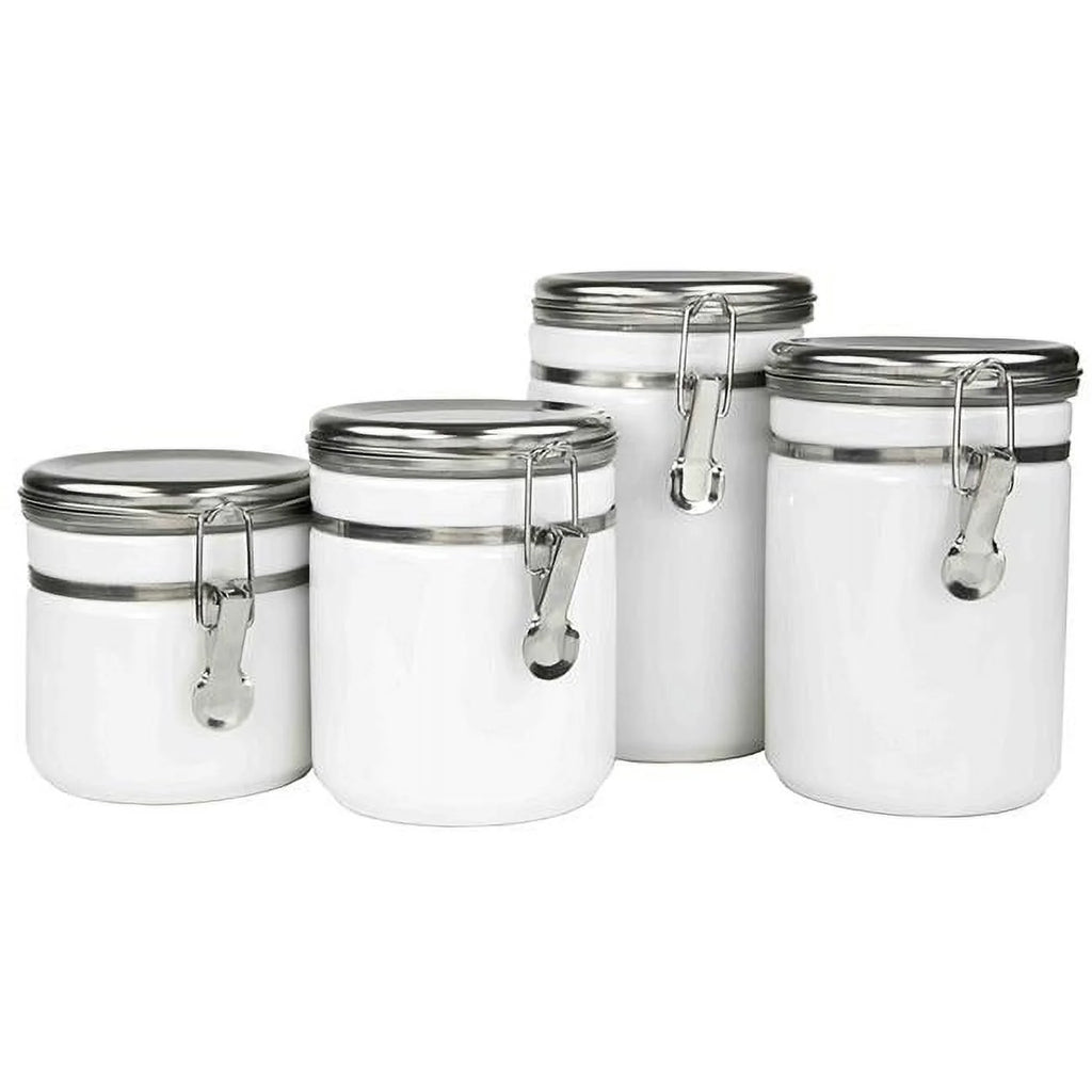 4 Piece Canister Set with Stainless Steel Tops N9559