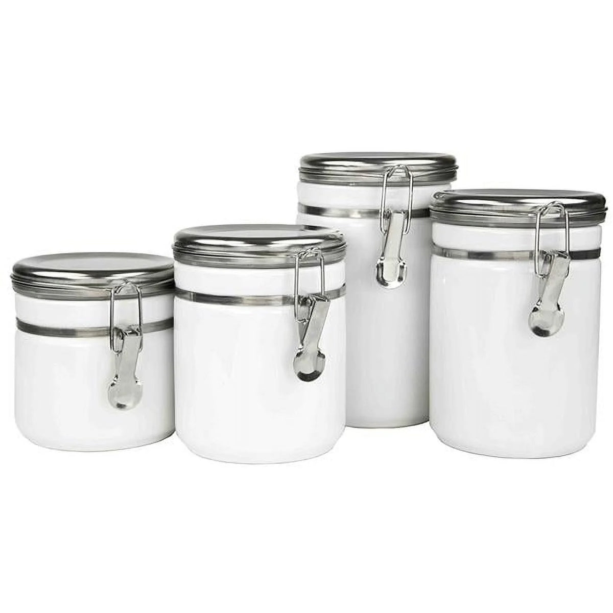 4 Piece Canister Set with Stainless Steel Tops N9559