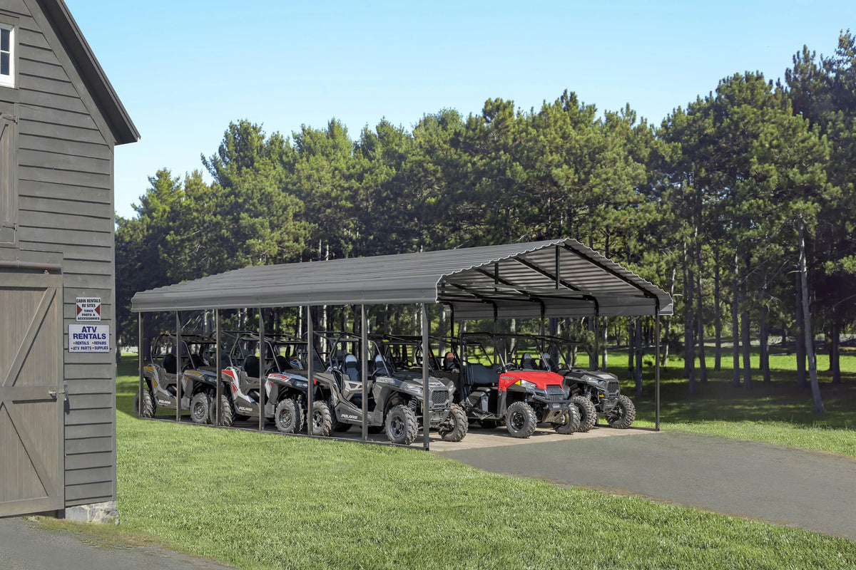 20 ft. x 29 ft. x 9 ft. Charcoal Carport Q1462