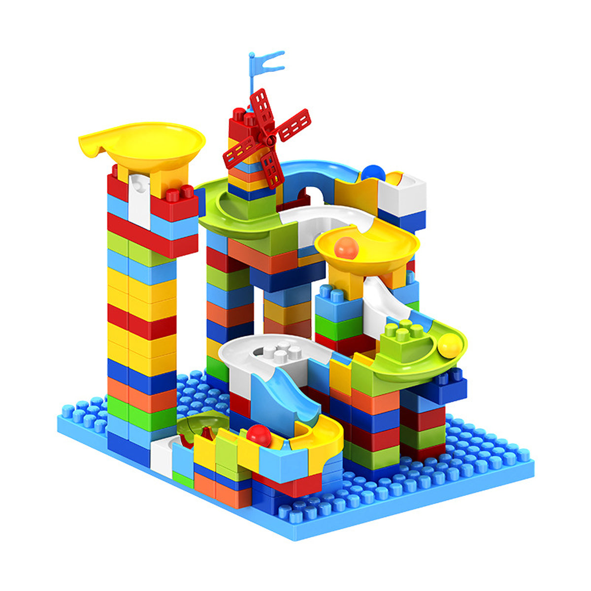 186 Pcs Big Blocks Building Kit with Balls Race Track K7605