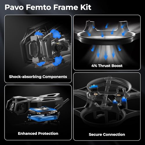 Brushless Whoop Quadcopter Pocket Drone with HD VTX Bracket for DJI O4 Air Unit F4 2-3S 20A FC LAVA 1102|14000KV Motor I34506