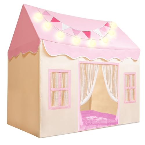Play Tent with Blanket, LED Lights & Flags, 51*35*52 Inch Z66212