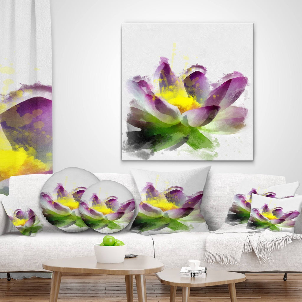 Purple Lotus Flower Canvas Art Print Q2628