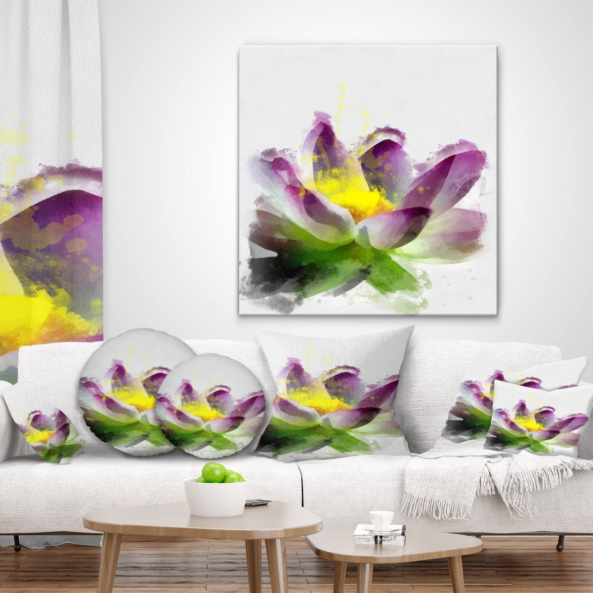 Purple Lotus Flower Canvas Art Print Q2628