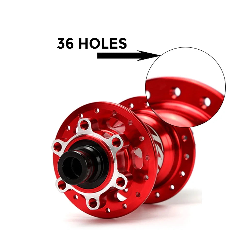 Mountain Bike Hub Set MTB Front and Rear 36 Holes 6 Bearings Quick Release A5606